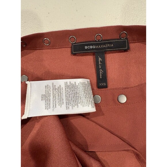 BCBGMaxazria Top Womens XXS Oversized Flowy Snap Button Boho Tunic Lightweight - Picture 3 of 10